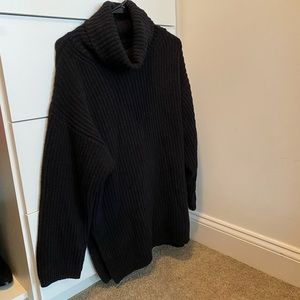 UO Oversized Black Turtleneck Sweater